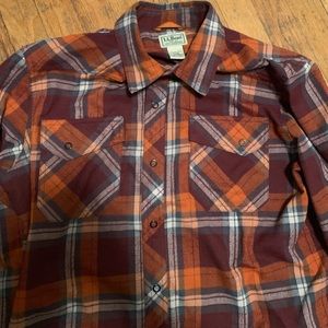 Men’s Size M Plaid LL Bean Button Down Sweater